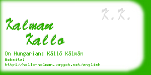 kalman kallo business card